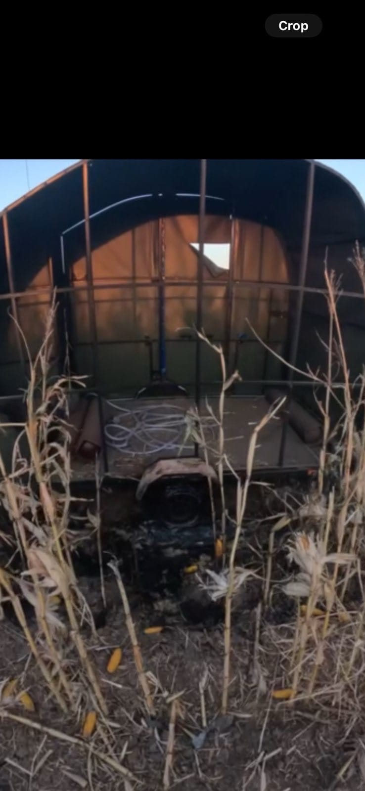 Damaged AB12 complex after drone strike — interior view