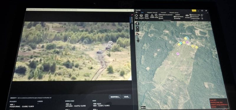 BASIA ground control station screen with video feed and map