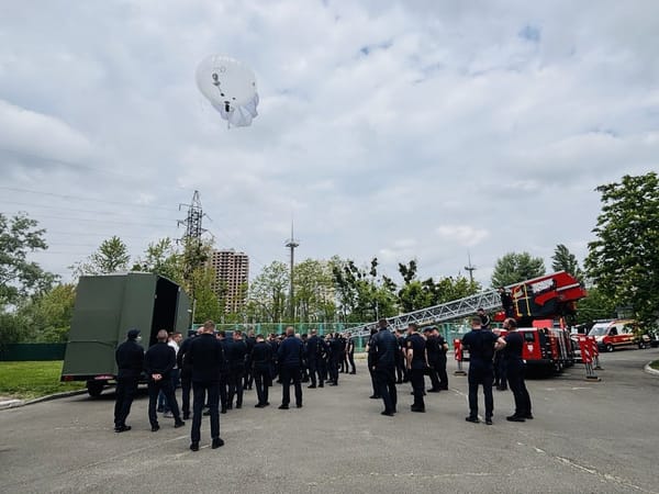 State Emergency Service of Ukraine deploying Aerobavovna AB12TC aerostat