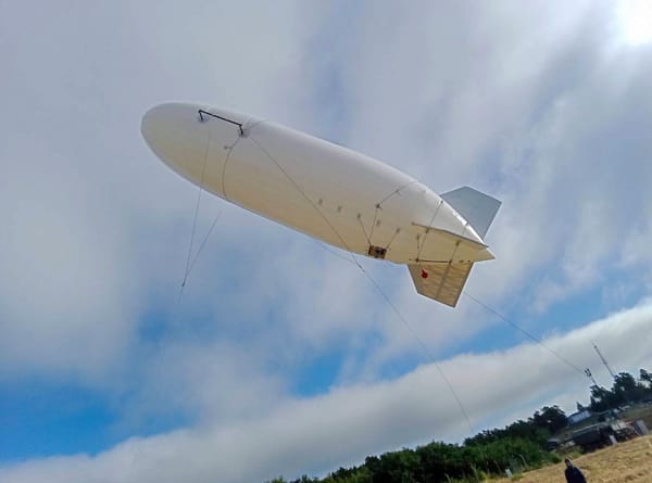 BASIA tethered aerostat in flight during Dzielny Bóbr-26